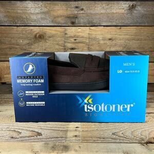Isotoner Signature Advanced Memory Foam Men's Slippers - Dark Chocolate - NWB